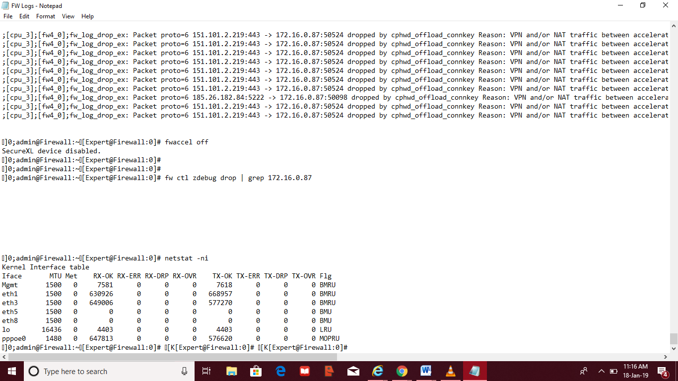 output results